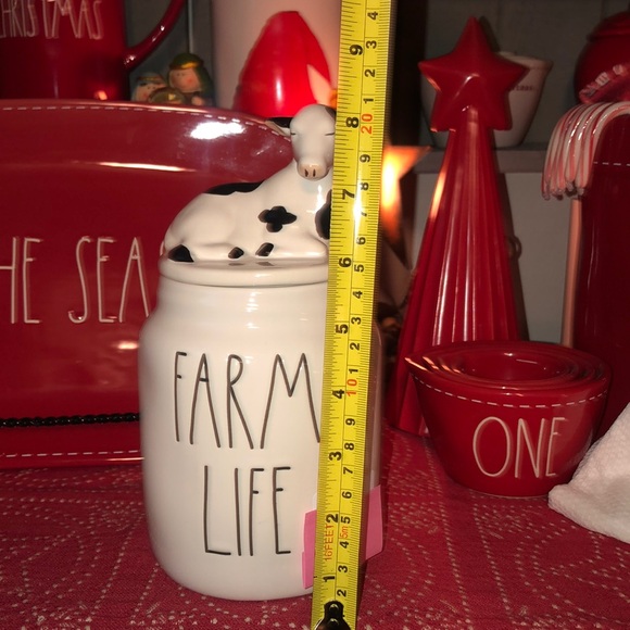 Rae Dunn FARM LIFE Baby Canister with Cow Topper - Picture 8 of 8